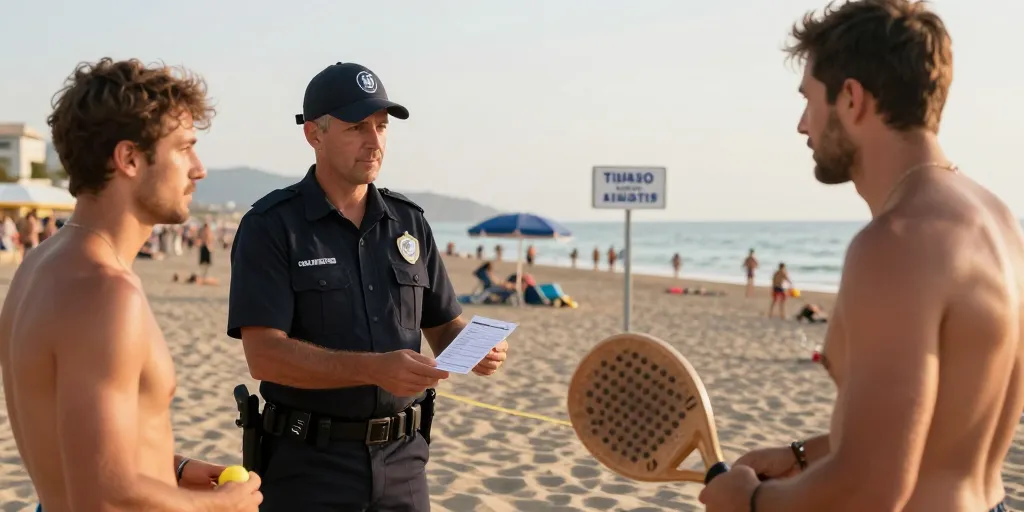 multas por jugar a las palas en la playa